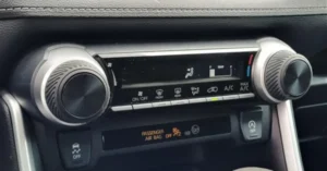Interior of a car with Air Conditioner indicator